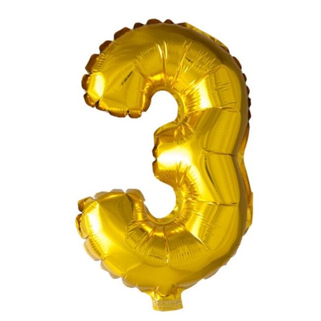 Cijfer ballon goud 41 cm - 0 t/m 9