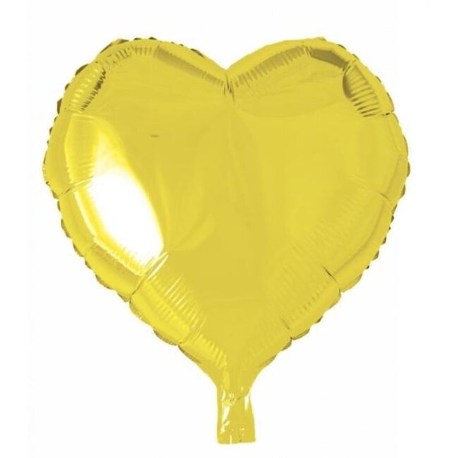 Hart ballon metallic geel