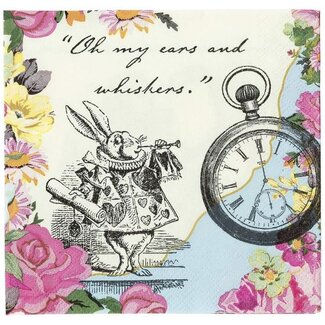 Feestartikelen Alice in wonderland servetten roze