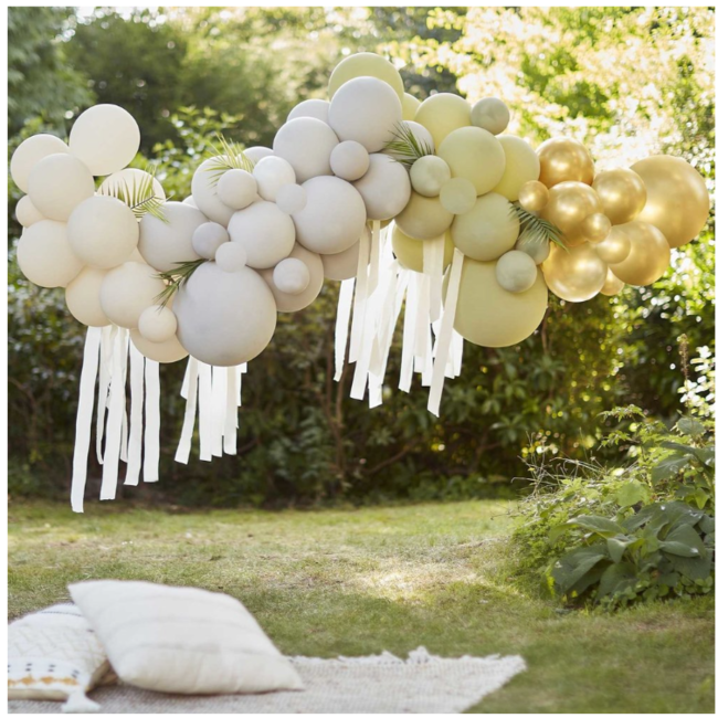 Ballonslinger groen creme goud