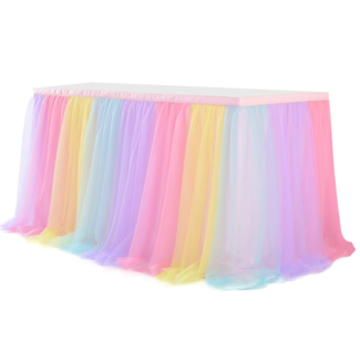 Tule tafelrok pastel