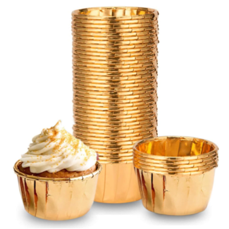 Muffin vormpjes metallic goud