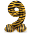 Cijfer ballon staand tijger