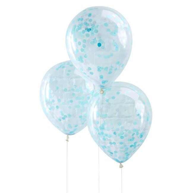 Confetti ballonnen licht blauw
