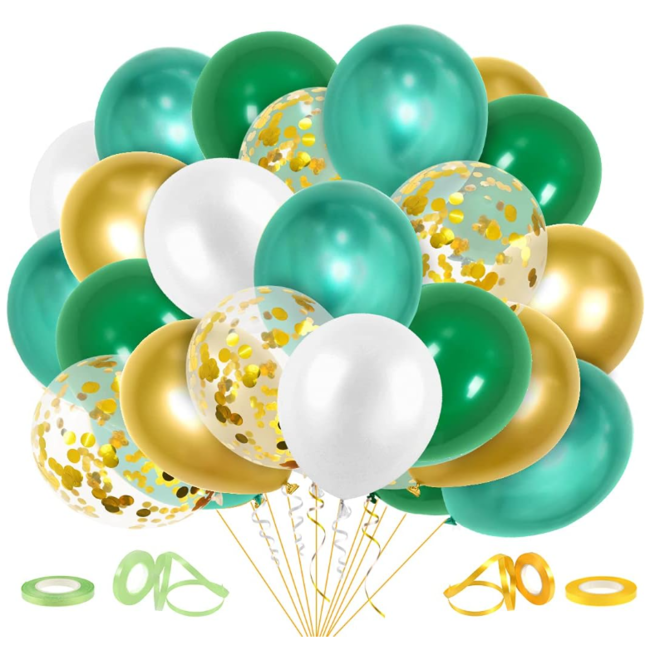 Ballonnen mix mint groen - goud