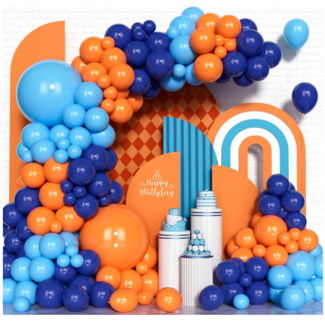 Ballonnen boog blauw - oranje