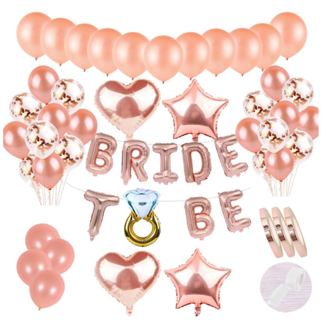 Bride to be ballonnen set rose goud