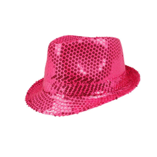 Glitter hoed roze