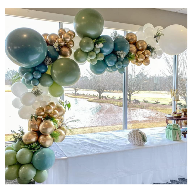 J-style-deco.nl Ballonnen boog turquoise - groen