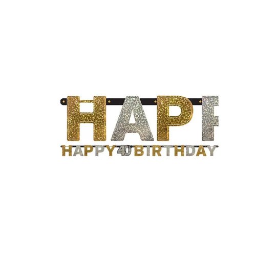 40 jaar happy birthday letter slinger goud 40 jaar happy birthday letter slinger goud