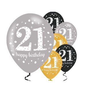 21 jaar ballonnen zwart/goud