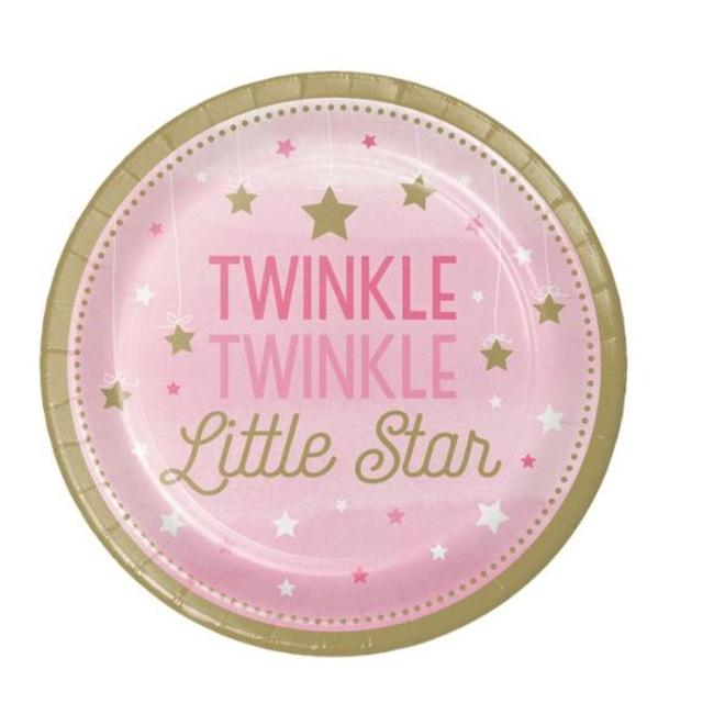 Twinkle little star roze bordjes