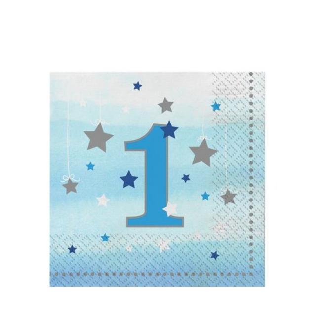 Twinkle 1 jaar servetten blauw