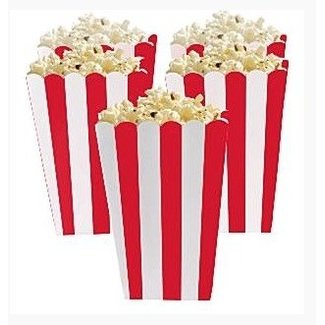 Popcorn bakjes rood/wit