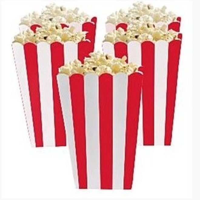 Popcorn bakjes rood/wit