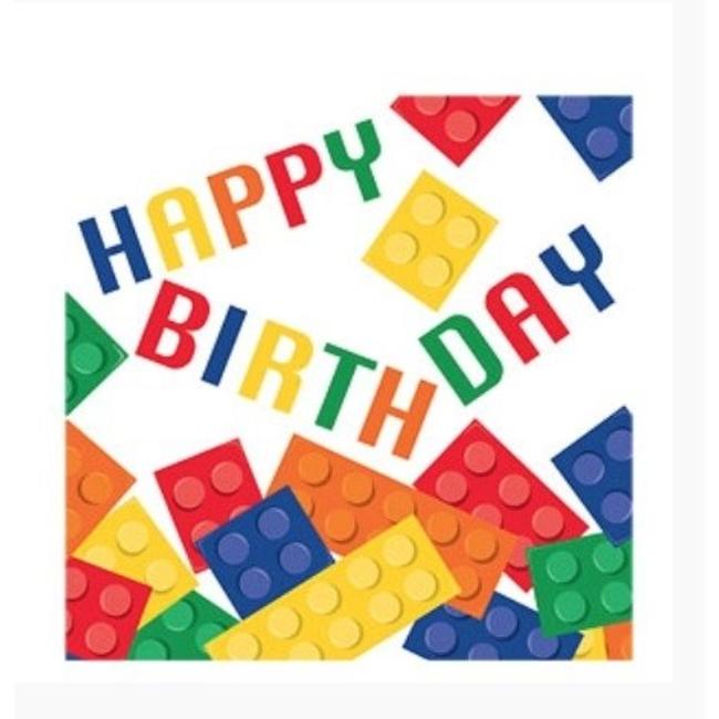 Lego servetten happy birthday