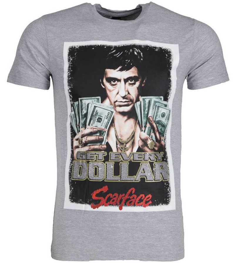 Mascherano T-shirt - Scarface Get Every Dollar - Grey