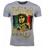 Mascherano T-shirt - Bob Marley Buffalo Soldier Print - Grey