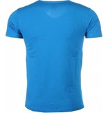Mascherano T-shirt - A-team Mr.T Shut Up Fool Print - Blue