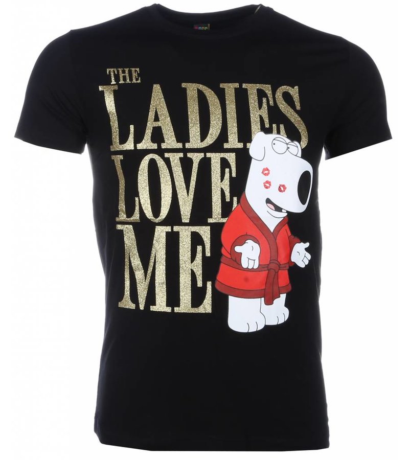 Mascherano T-shirt - The Ladies Love Me Print - Black