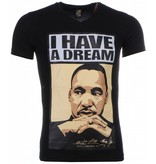 Mascherano T-shirt - Martin Luther King I Have A Dream Print - Black