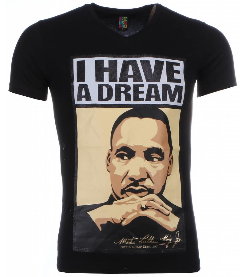 Mascherano T-shirt - Martin Luther King I Have A Dream Print - Black