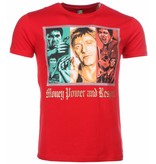 Mascherano T-shirt - Scarface Money Power Respect Print - Red