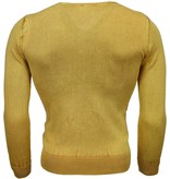 Bruno Leoni Casual Sweater - Exclusive Blank V-Neck - Yellow