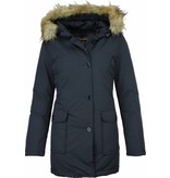 Beluomo Winter Coats - Women's Winter Jacket Wooly Long - Faux Fur - Parka Stitch Pockets - Blue