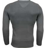 Zone Casual Sweater - Exclusive Blank V-Neck - Anthracite