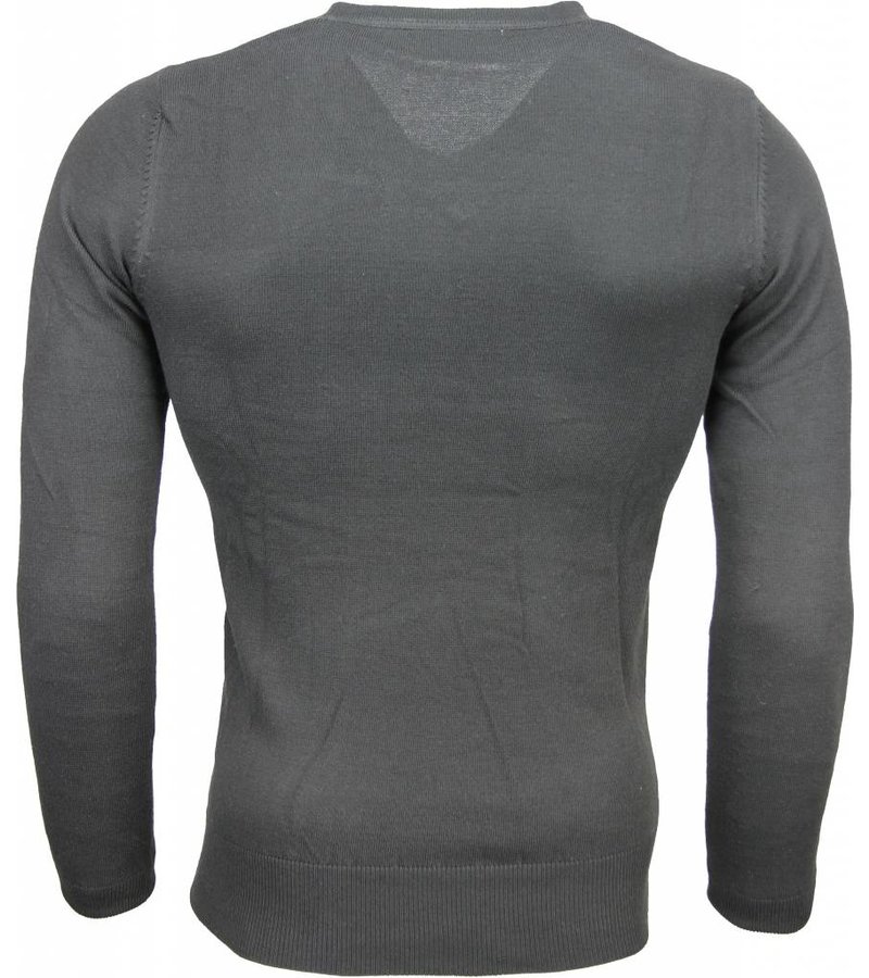 Zone Casual Sweater - Exclusive Blank V-Neck - Anthracite