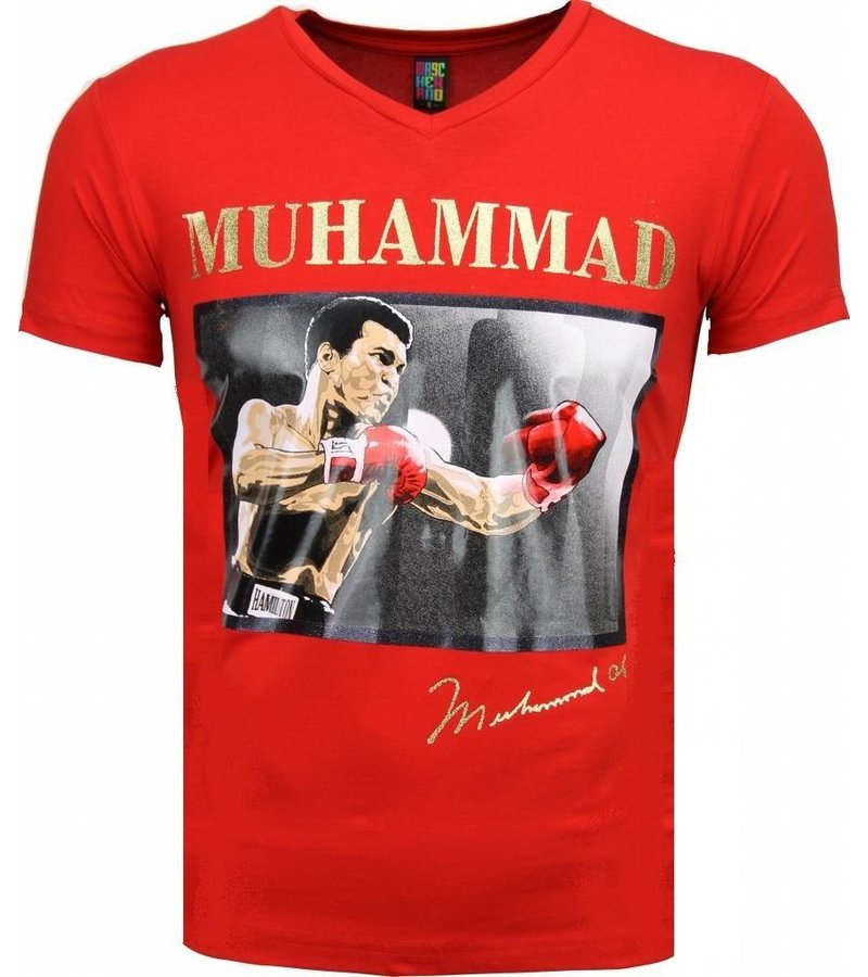 Mascherano T-shirt - Muhammad Ali Glossy Print - Red