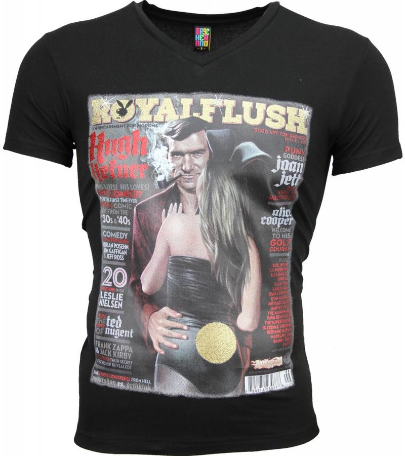 Mascherano T-shirt - Royal Flush Glossy Print - Black