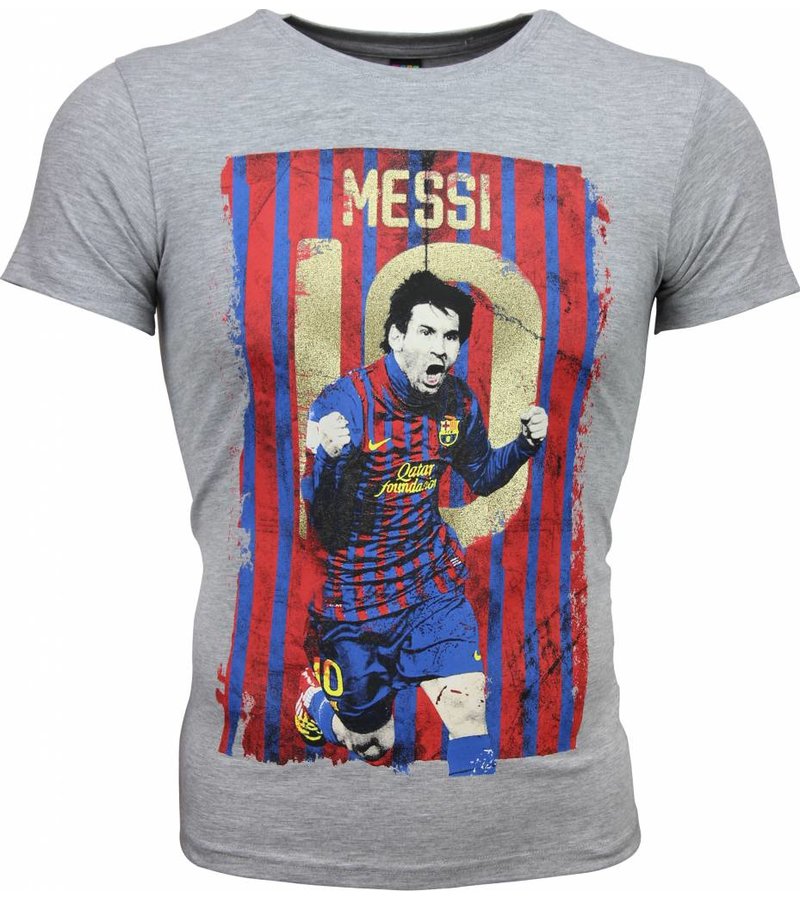 Mascherano T-shirt - Messi 10 Print - Grey