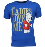 Mascherano T-shirt - The Ladies Love Me Print - Blue