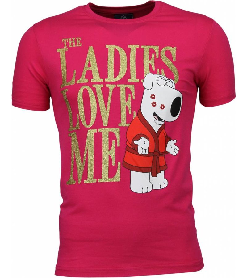 Mascherano T-shirt - The Ladies Love Me Print - Pink