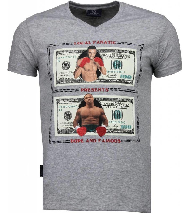 Local Fanatic Golden Boy vs Iron Mike - T-shirt - Grey