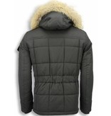 Beluomo Fur Collar Coat - Men Winter Coat Long - Parka - Black/Brown