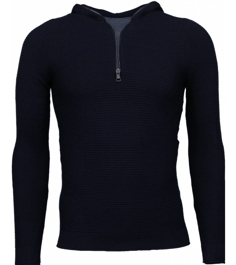 Enos Long Tee Ribbels - Sweater - Black