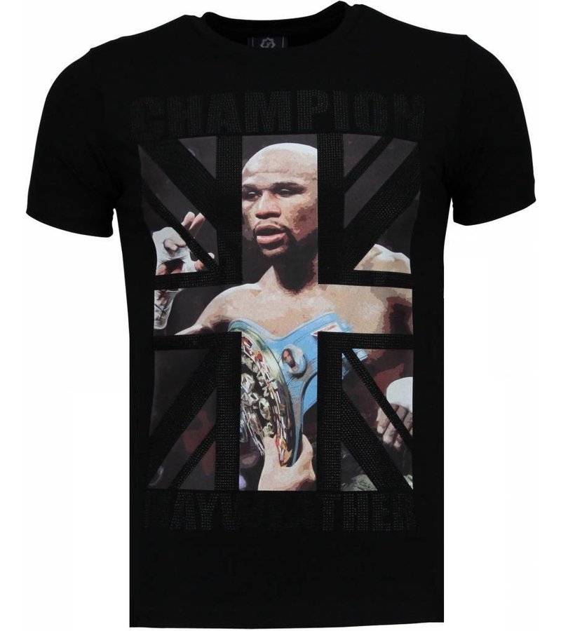 Local Fanatic Mayweather - Rhinestone T-shirt - Black