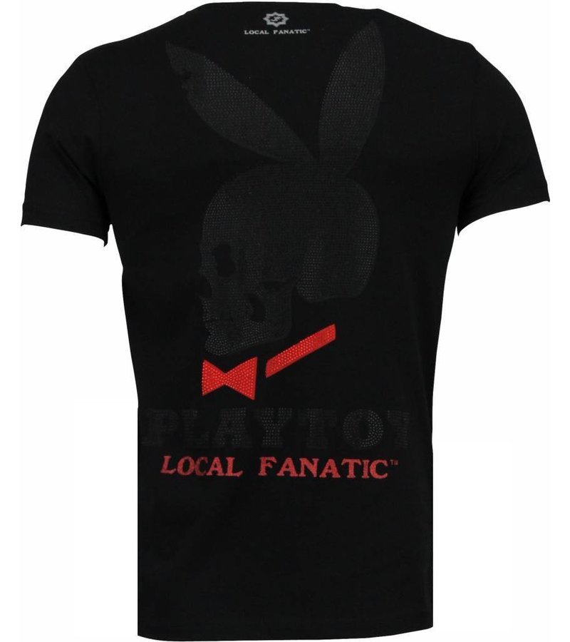 Local Fanatic God Save Playtoy - Rhinestone T-shirt - Black