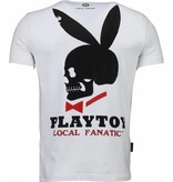 Local Fanatic God Save Playtoy - Rhinestone T-shirt - White