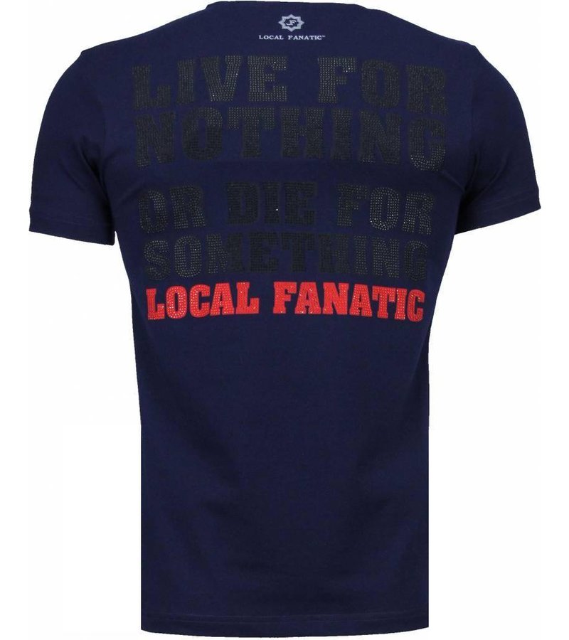 Local Fanatic Rambo - Rhinestone T-shirt - Navy