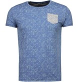 Black Number Browse Motif Summer - T-Shirt - Blue