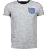 Black Number Browse Motif Summer - T-Shirt - Grey