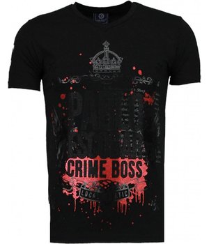 Local Fanatic Pablo Escobar Boss - Rhinestone T-shirt - Black