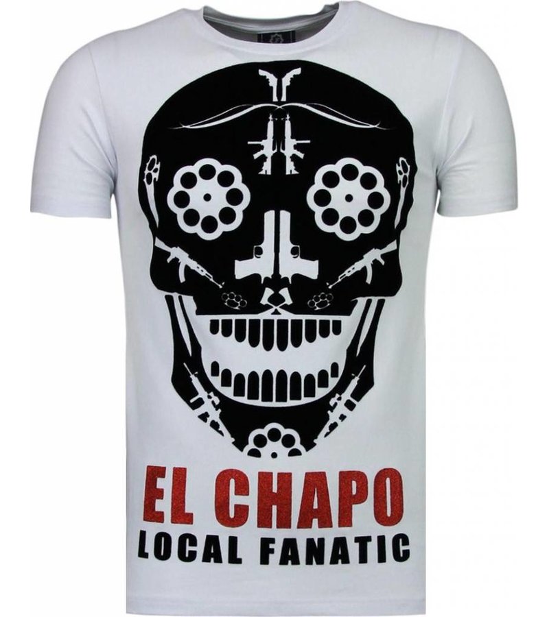 Local Fanatic El Chapo - Flockprint T-shirt - White