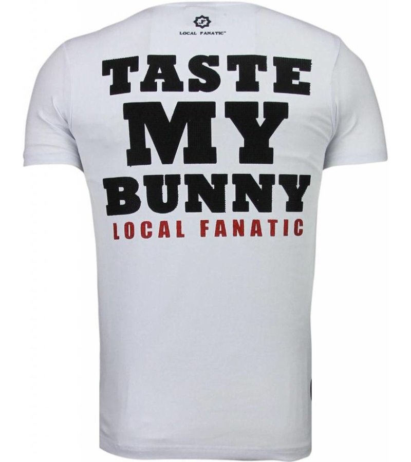Local Fanatic Playtoy Bunny - Rhinestone T-shirt - White