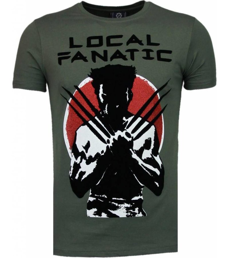 Local Fanatic Wolverine - Flockprint T-shirt - Green