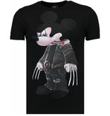 Local Fanatic Bad Mouse - Rhinestone T-shirt - Black